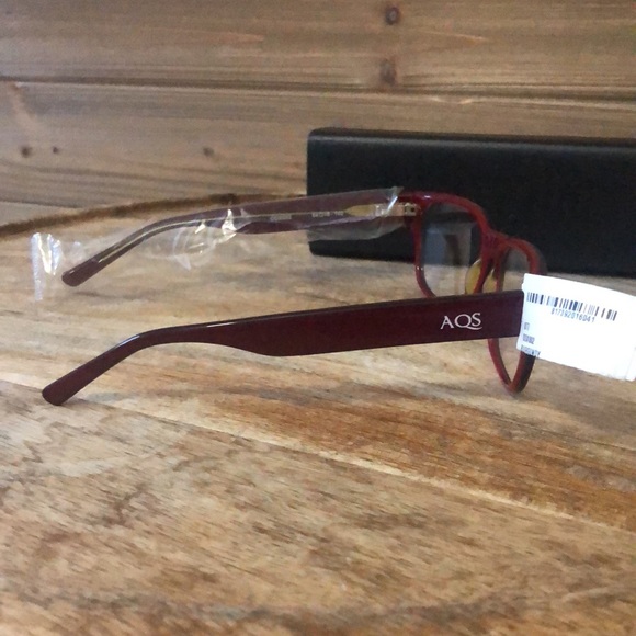 Aquaswiss 54mm Dexter Rectangular Optical Glasses in Burgundy - Picture 6 of 6